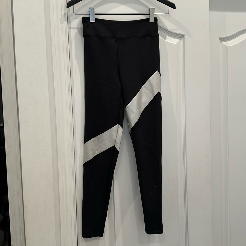 Koral black leggings with silver stripe size S